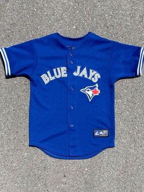 Vtg Majestic Toronto Blue Jays Jersey Made in USA Youth M Blokecore Gorpcore